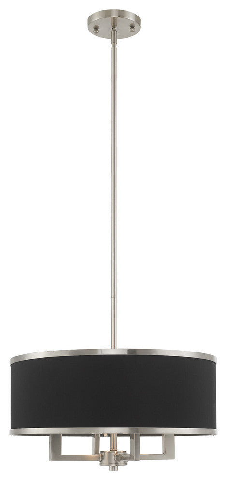 Livex Lighting Brushed Nickel 4-Light Pendant Chandelier