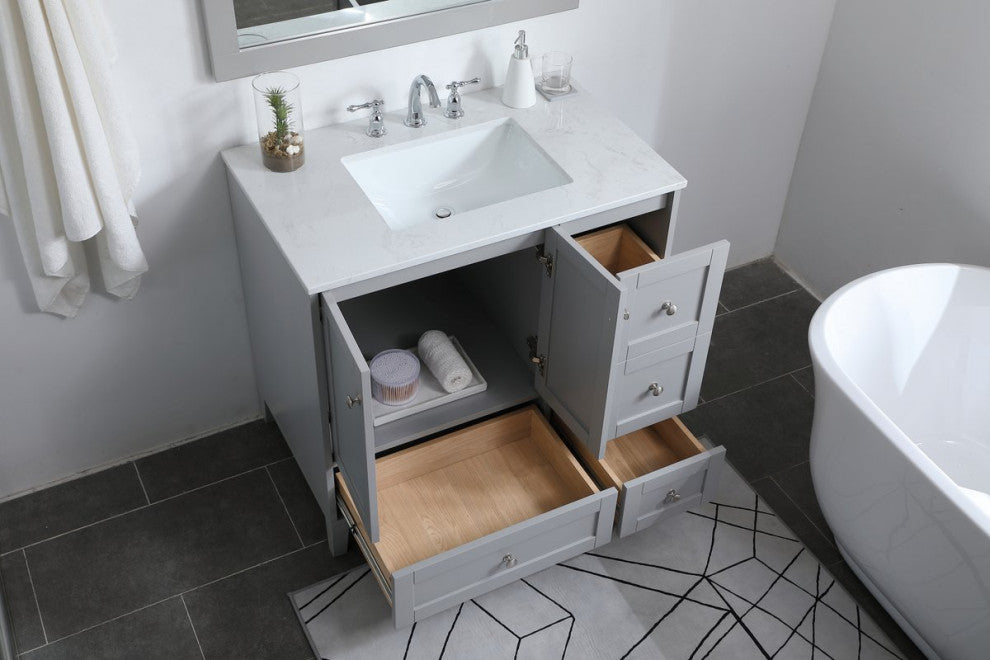 22" Traditional Grey-Light Bathroom Vanity
