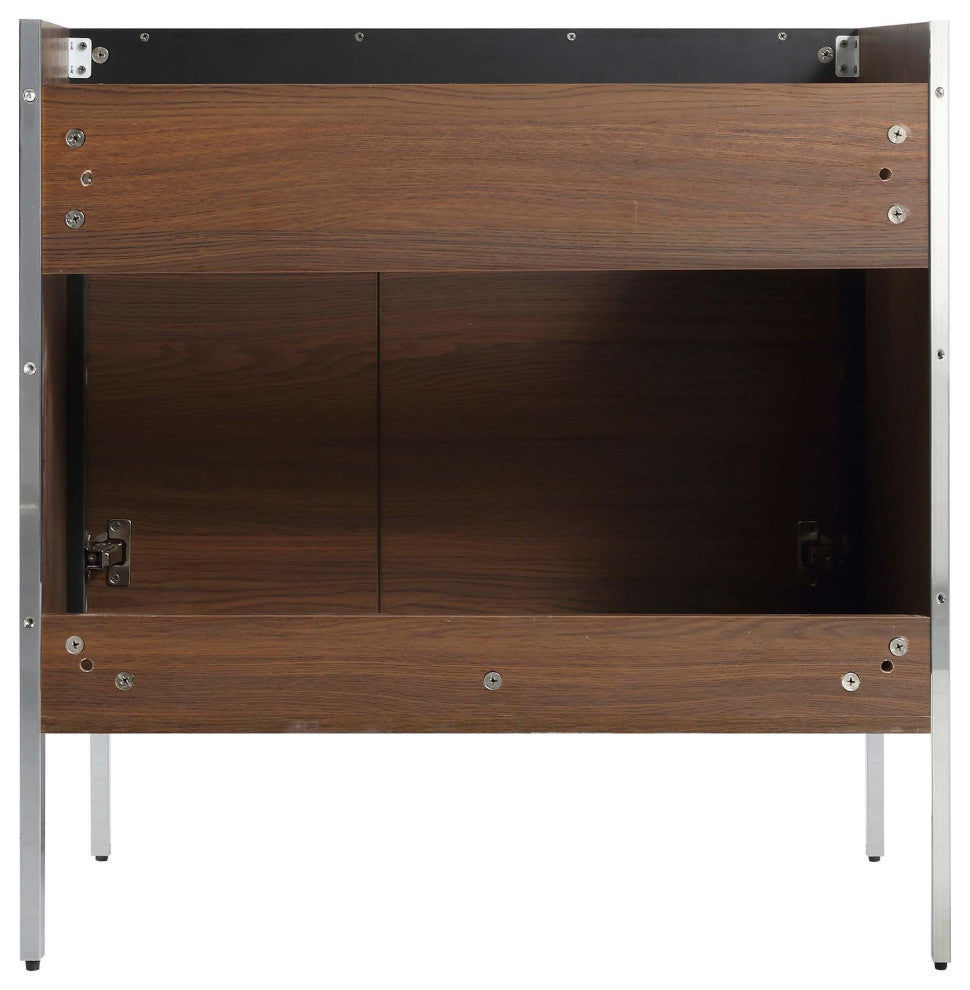 Oakville Bath Vanity, Ceramic Sink, Walnut Ebony, 30 Inch, Chrome Hardware