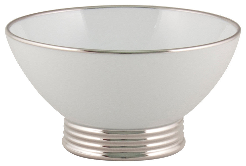 Arienne Dip And Nut Bowl, White & Platinum