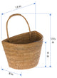 La Jolla Handwoven Rattan Wall Basket, Large, Honey-Brown
