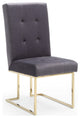 Modrest Legend Modern Grey Fabric and Gold Dining Chair, Set of 2