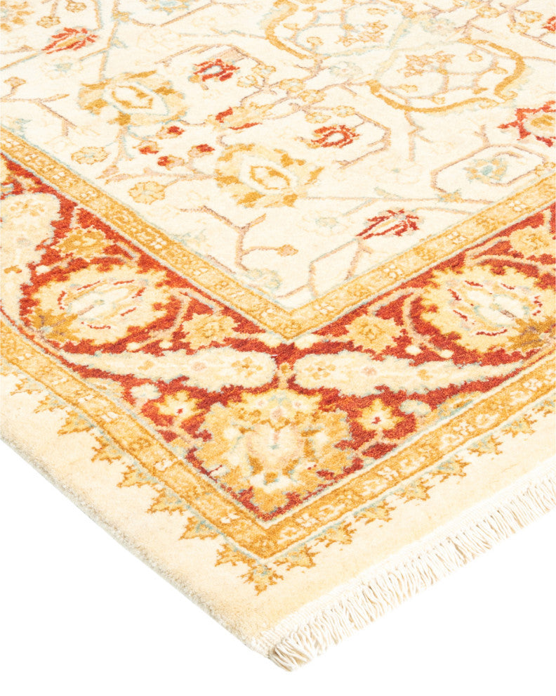 Saharanpur, One-of-a-Kind Hand-Knotted Area Rug Ivory, 3'1"x10'7"