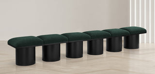 Pavilion Boucle Fabric Upholstered 6-Piece Modular Bench, Green, Black Finish