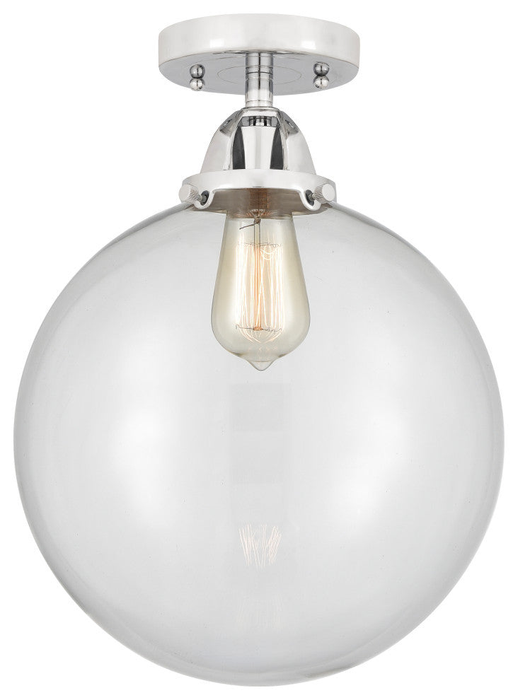 Beacon Semi-Flush Mount, Polished Chrome, Clear, Clear