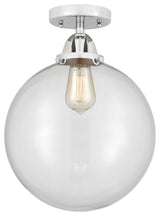 Beacon Semi-Flush Mount, Polished Chrome, Clear, Clear