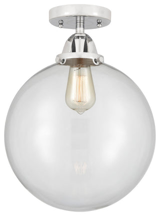 Beacon Semi-Flush Mount, Polished Chrome, Clear, Clear