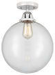Beacon Semi-Flush Mount, Polished Chrome, Clear, Clear