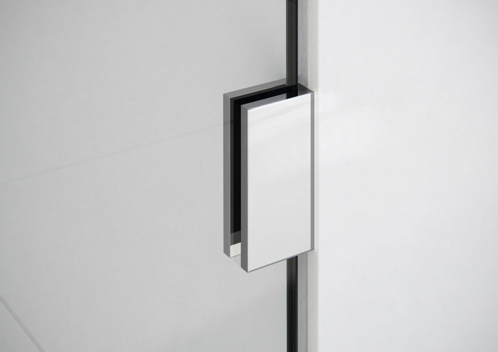 58.25"x53" Frameless Shower Bath Door Wall Hinge, Polished Chrome