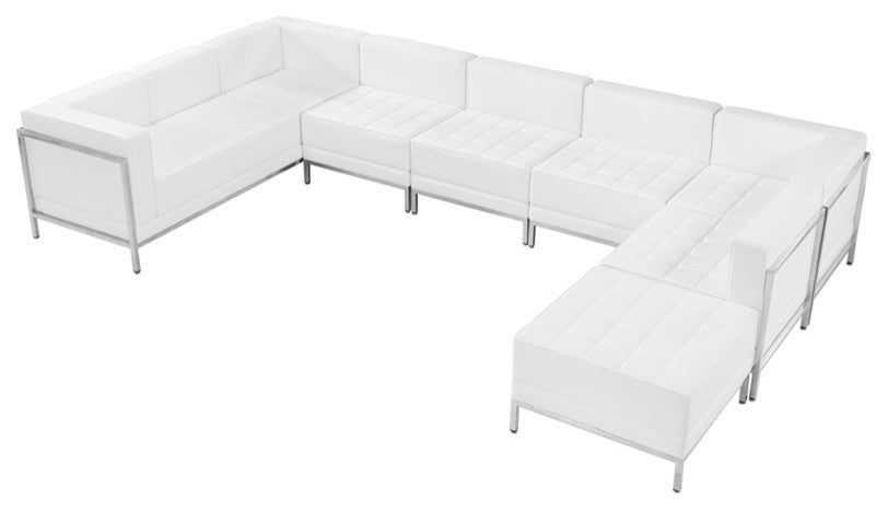 Hercules Imagination Series Melrose White Leather U-Shape Sectional