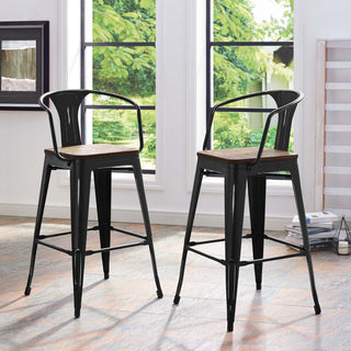 Promenade Bar Stool Set of 2-Black