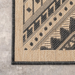 Nuloom Landry Aztec Indoor/Outdoor Contemporary Area Rug, Charcoal 6'7"x9'