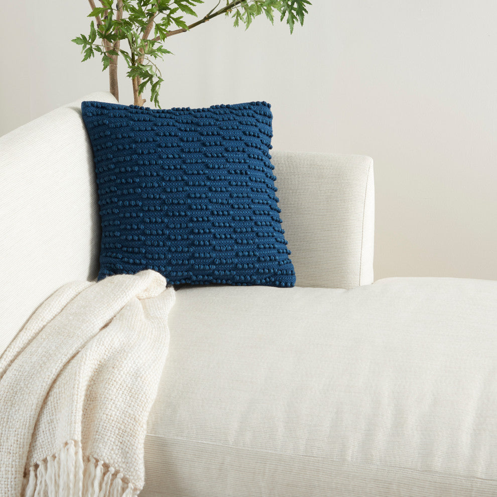 Mina Victory GC380 Throw Pillow, Navy, 18"X18"