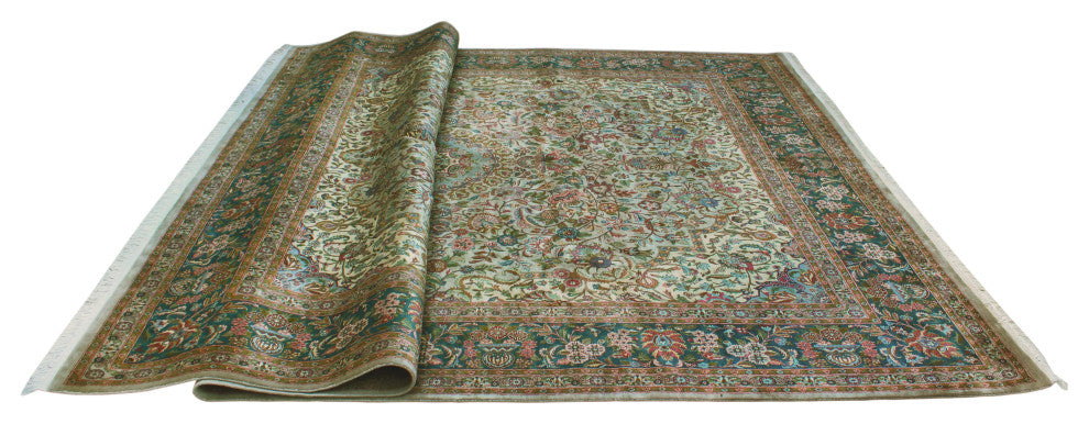 Pak-Persian Darcia Gray/Green Rug, 9'0x12'4