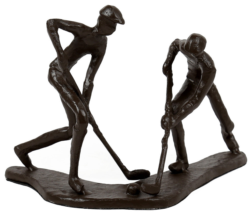 era85 Decorative Hockey Player Figurine, 2.5 x 7.25 x 1.25 inches, Dark Brown