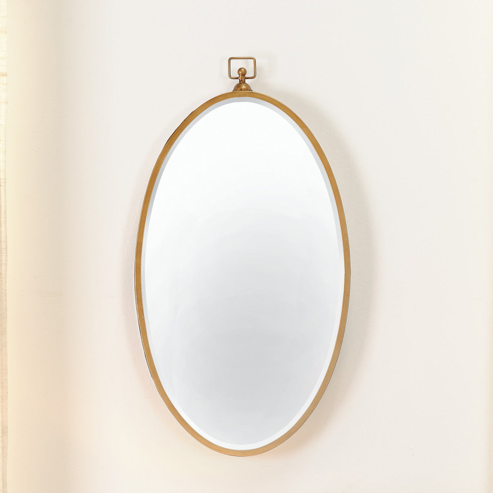 Wade Iron Mirror, Antique Brass