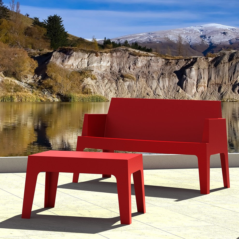 Compamia Box Outdoor Coffee Table, Red
