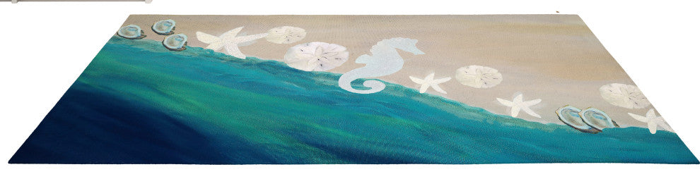 Chenille indoor area rugs size 96"w x 60" h, Coastal Shores