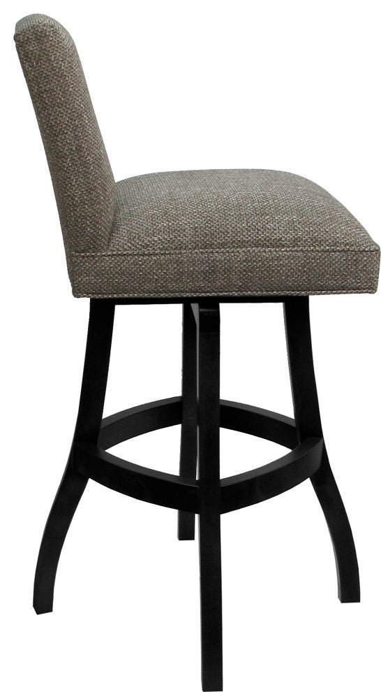 Swivel Wood Counter, Bar or Extra Tall Stool - Sommerville on S-Base, Plumley Cocoa - Black, 30"