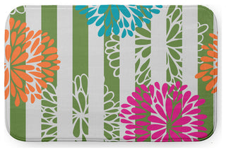 34" x 21" Flower Bursts Bathmat, Green