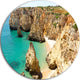 Rocky And Rough Portugal Bay, Seashore Round Wall Art, 36"