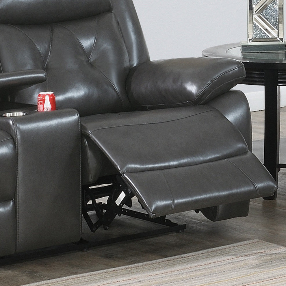 Tufted Manual Motion Loveseat, Gray
