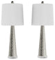 Lavish Home Set of 2 Contemporary Hammered Look Glass Lamps