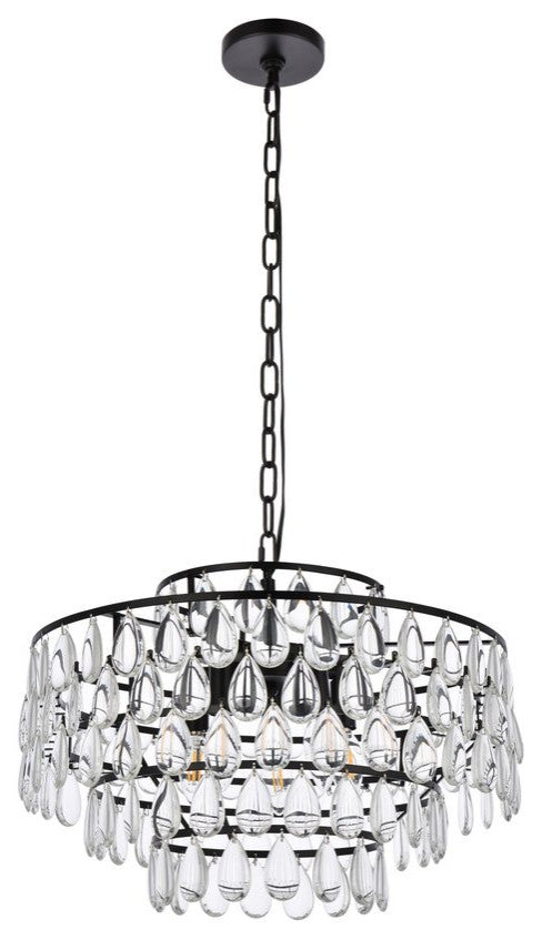 Elegant Lighting Mila 5-Light Pendant Black