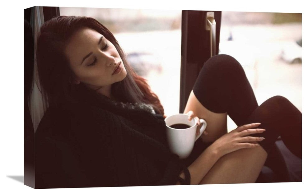 "Morning Coffee" Stretched Canvas Giclee by Rod Clemen, 22x15"