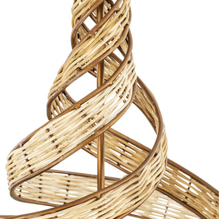 Flow 6-Lt Twist Pendant - Baguette/Natural Rattan