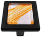 Hand Brushed Orange Tilted Strokes Crystal Glass Black Metal Square Manor Knob