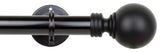 Globus Ceiling 1" Curtain Rod/Room Divider, Black, 120-170"