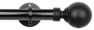 Globus Ceiling 1" Curtain Rod/Room Divider, Black, 120-170"