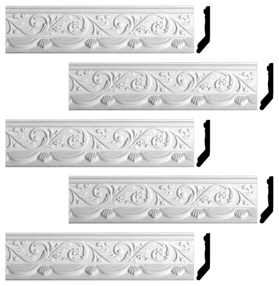 Cornice White Urethane  82 3/4" L  Letreamont Ornate |