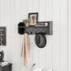 Danya B. Entryway Floating Utility Wall Shelf with Hooks "“ Wall Mounted, Black