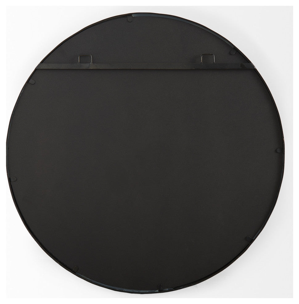 Adelaide 29.7" Gold Metal Scallop Edge Round Mirror