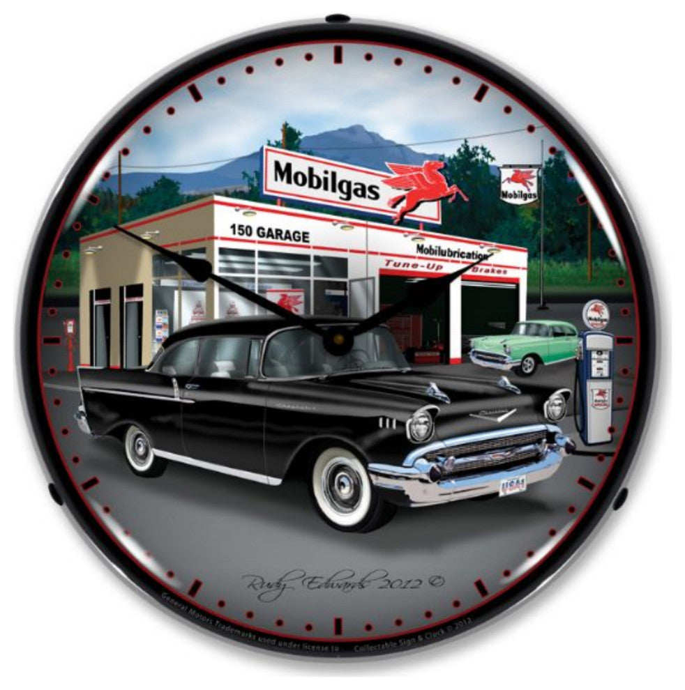 GMRE1205364 1957 Chevy Mobilgas Clock