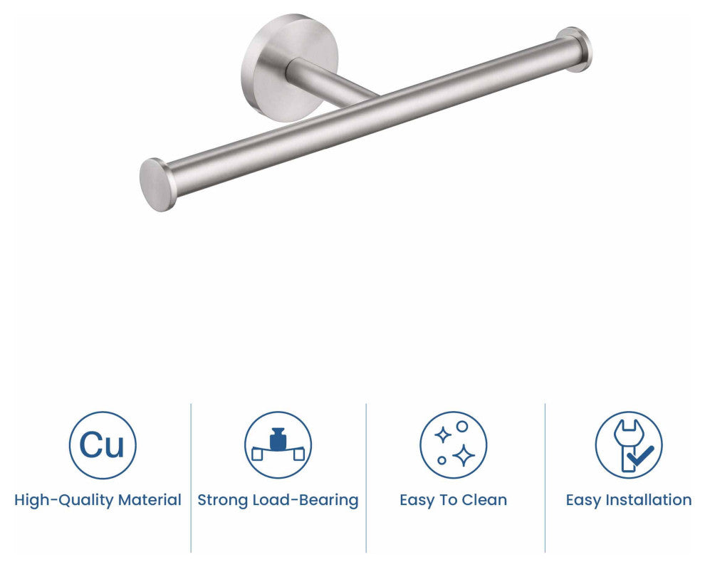 Circular Double Toilet Paper Holder, Brushed Nickel