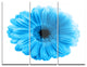 "Isolated Blue Flower" Metal Wall Art, 3 Panels, 36"x28"