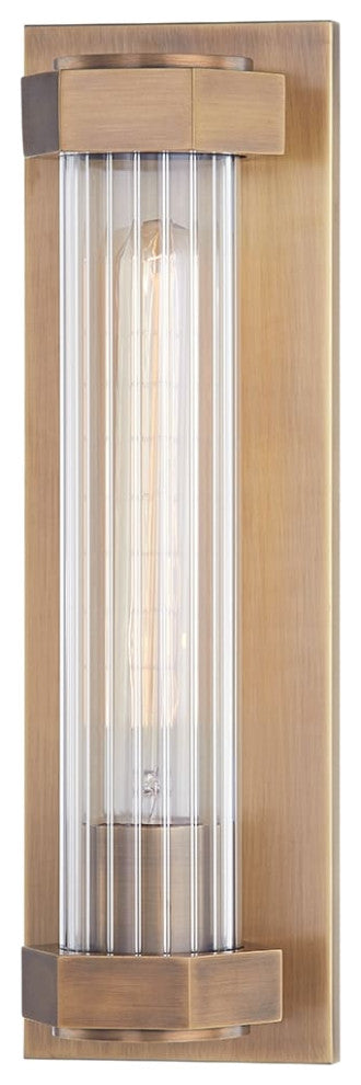 Godfrey 1 Light Wall Scone, Patina Brass