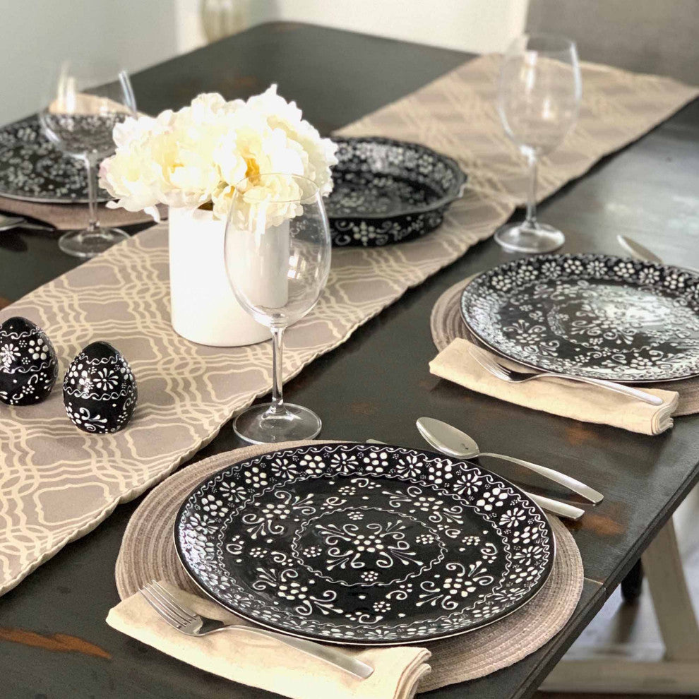Encantada Handmade Dinner Plates, Set of 2, Ink