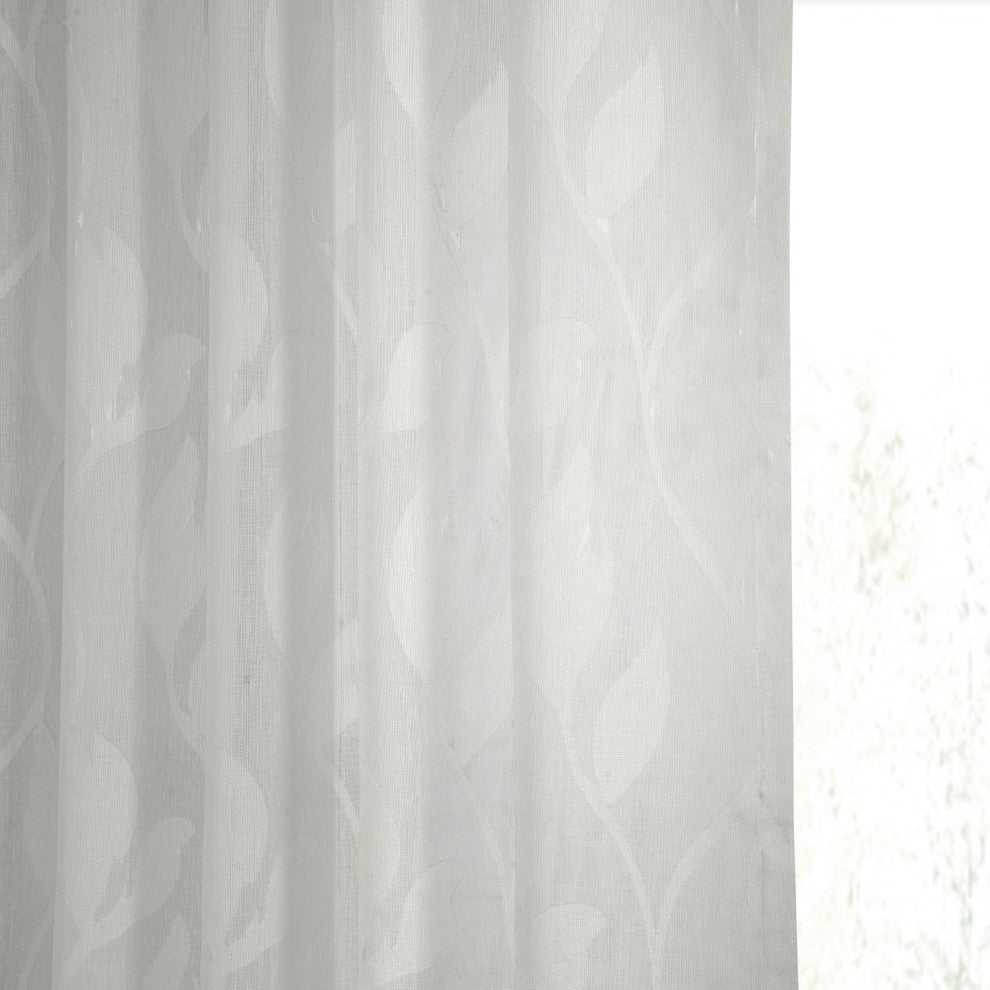 Avignon Vine Patterned Linen Sheer Curtain, 50"x84"