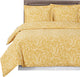 Ema Printed 100% Cotton Duvet Cover Set, Beige and White, King/Cal King