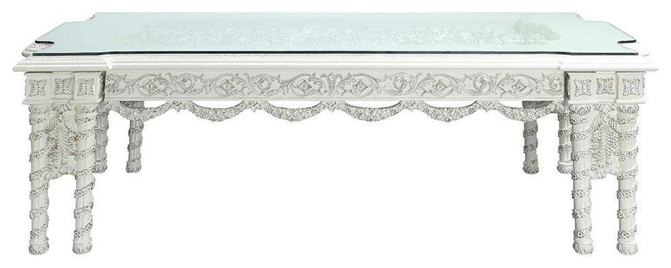 Vanaheim Dining Table, Antique White Finish