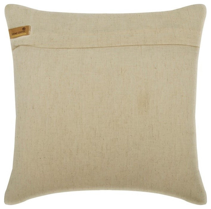 Ombre with Feathers Beige Linen 20"x20" Pillow Cover, Feather Friend