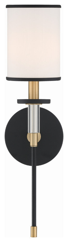 Hatfield 1-Light Black Forged/Vibrant Gold Wall Mount