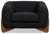 Alpine 44" Sherpa Arm Chair, Ebony Black Boucle