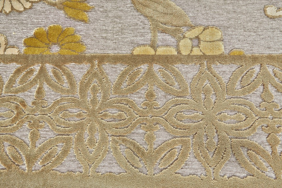 Weave & Wander Grayton Rug, Pewter/Dark Green, 2'6"x8' Runner