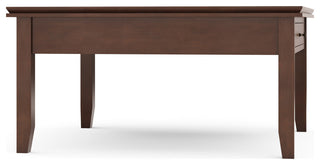 Artisan SOLID WOOD Square Coffee Table, Russet Brown
