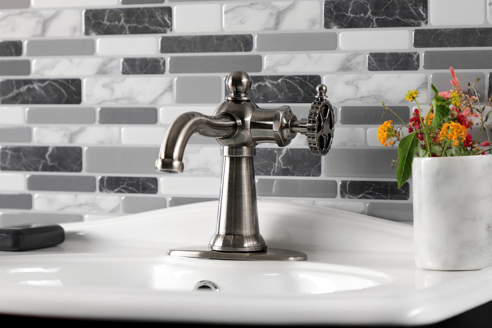 Kingston Brass KSD354CGVN Single-Handle Bathroom Faucet, Push Pop-Up